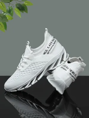 Men'S Breathable Road Running Shoes, Lightweight Sports Sneakers, Lace-Up Closure, Solid Color Fabric Upper,PVC & Rubber Sole, EVA Insole, for Training, Fashion Streetwear, All-Season Comfort,