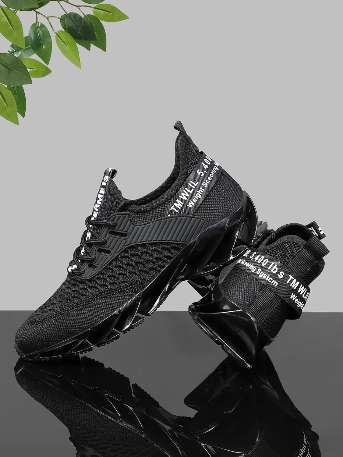 Men'S Breathable Road Running Shoes, Lightweight Sports Sneakers, Lace-Up Closure, Solid Color Fabric Upper,PVC & Rubber Sole, EVA Insole, for Training, Fashion Streetwear, All-Season Comfort,