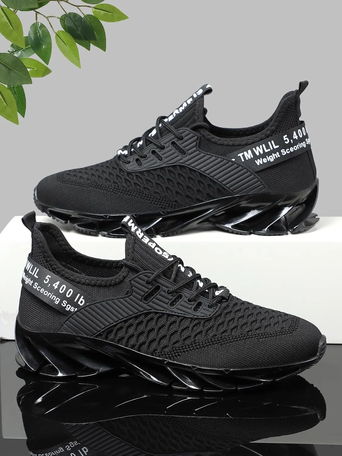 Men'S Breathable Road Running Shoes, Lightweight Sports Sneakers, Lace-Up Closure, Solid Color Fabric Upper,PVC & Rubber Sole, EVA Insole, for Training, Fashion Streetwear, All-Season Comfort,