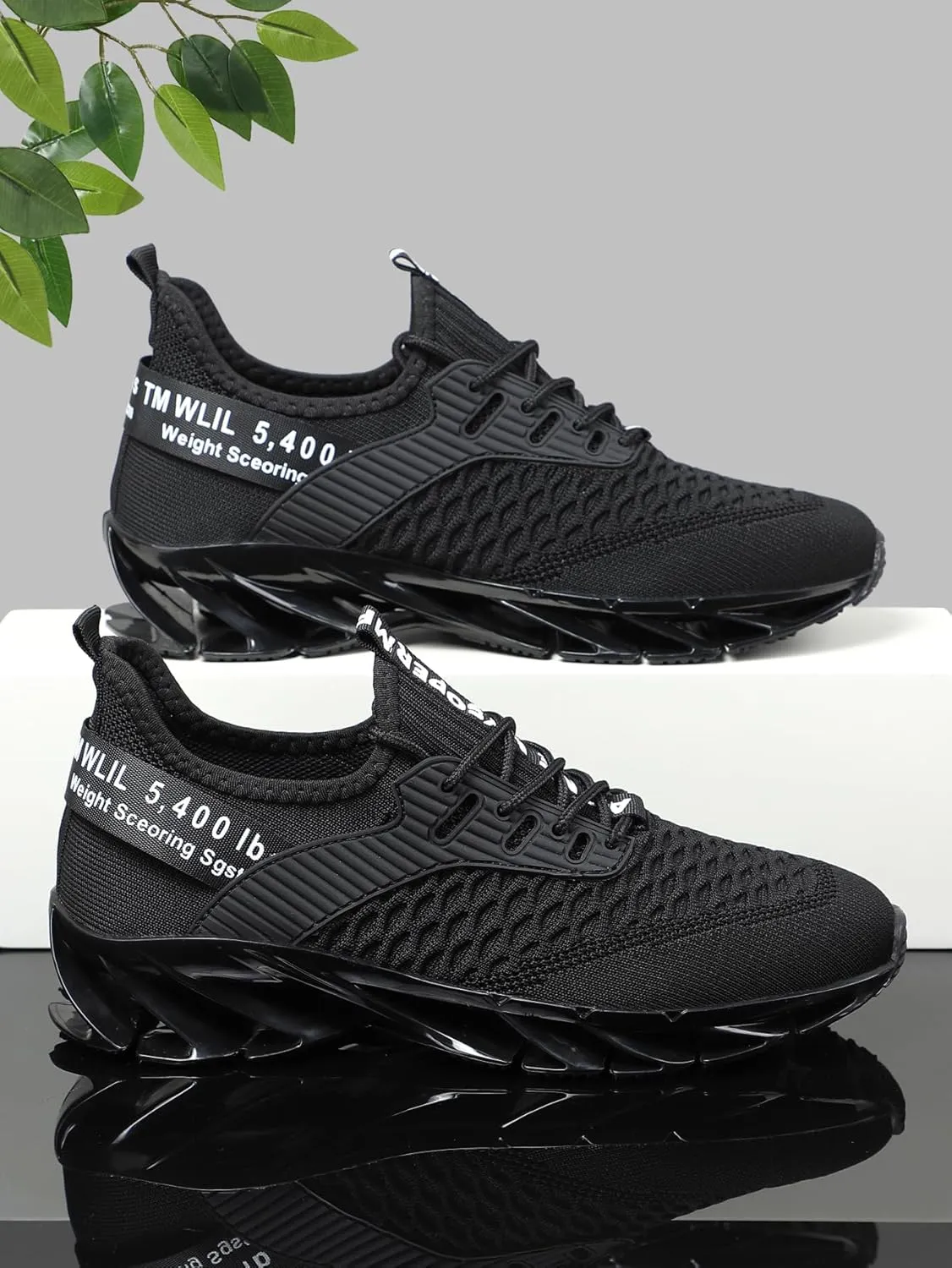 Men'S Breathable Road Running Shoes, Lightweight Sports Sneakers, Lace-Up Closure, Solid Color Fabric Upper,PVC & Rubber Sole, EVA Insole, for Training, Fashion Streetwear, All-Season Comfort,