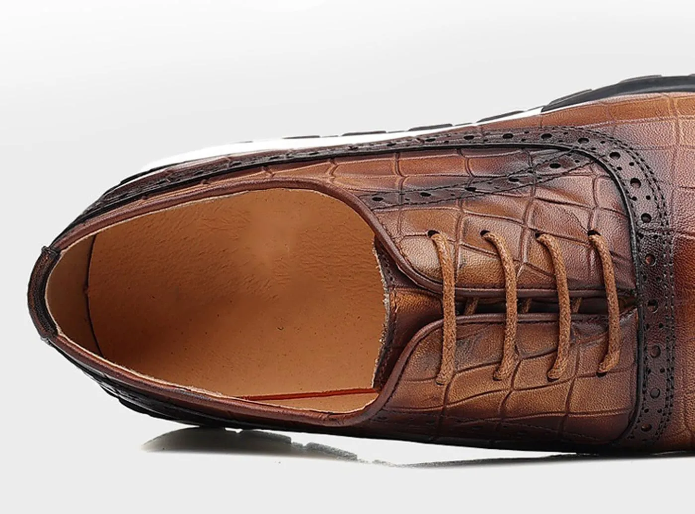 Men's Casual Sneakers - Genuine Leather Oxfords Shoes for Business & Walking | Breathable Comfortable Lightweight Fashion Sneakers for Men