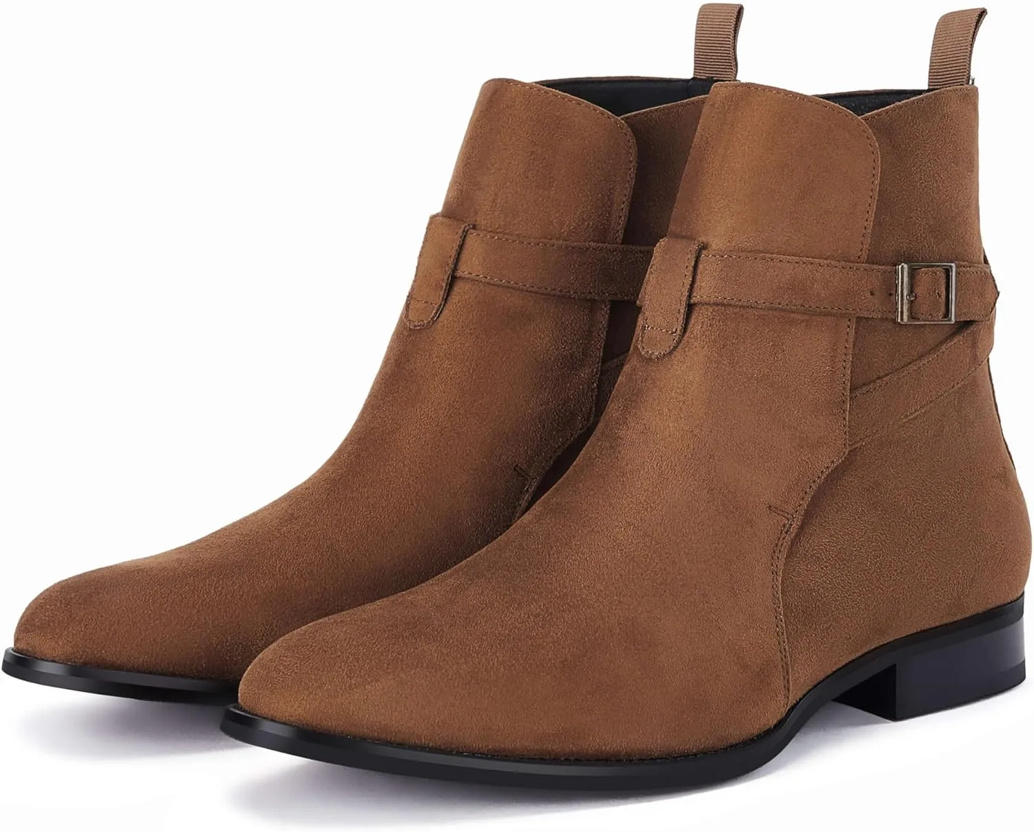 Mens Chelsea Boots Dress Shoes Buckle Strap Chukka Motorcycle Comfortable Walking Ankle Booties