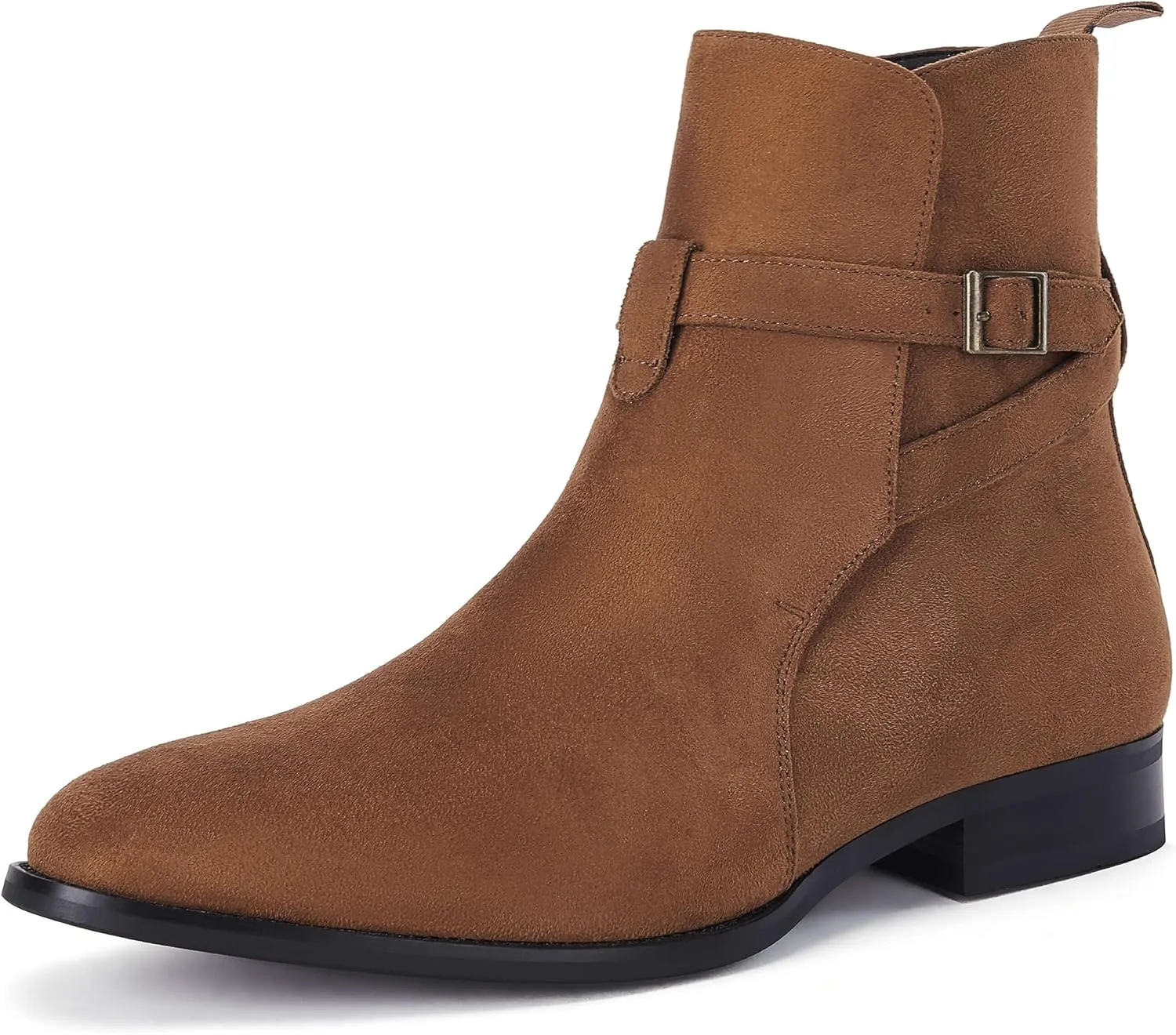 Mens Chelsea Boots Dress Shoes Buckle Strap Chukka Motorcycle Comfortable Walking Ankle Booties