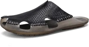 Men's Closed Toe Sandals Casual Slip On Sandals Comfortable Non-Slip Beach Fisherman Sandals Slippers Outdoor Sports Walking Sandals - Men's Large Size - 5-14 US Sizes