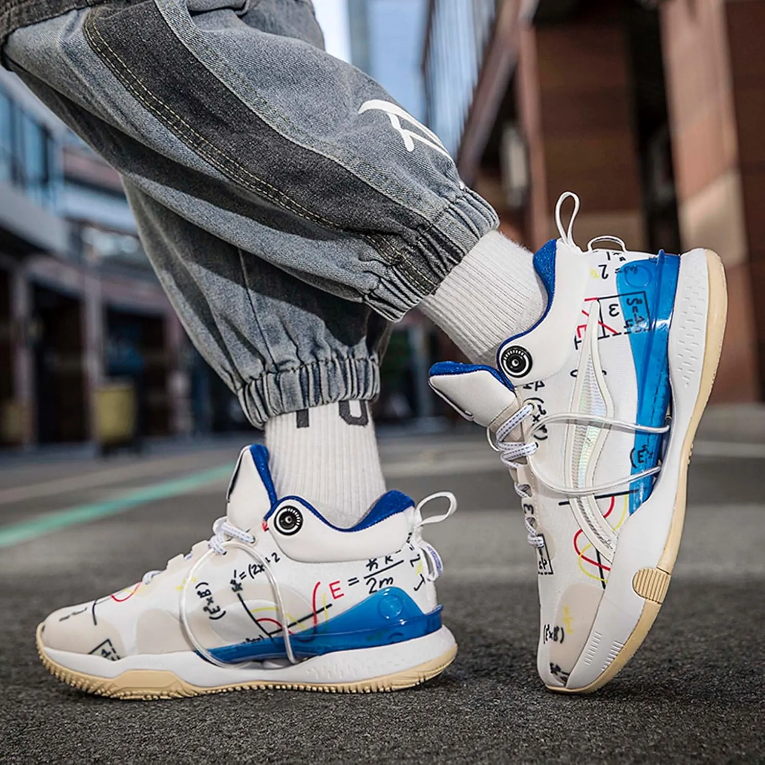 Men's Fashion Basketball Shoes Youth Indoor or Outdoor Professional Competition Training Sneakers Women's Anti-Slip Jogging Tennis Sneakers