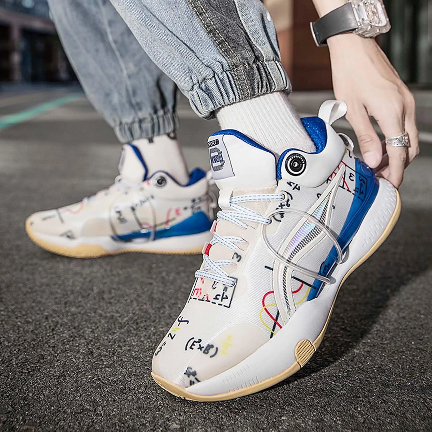 Men's Fashion Basketball Shoes Youth Indoor or Outdoor Professional Competition Training Sneakers Women's Anti-Slip Jogging Tennis Sneakers