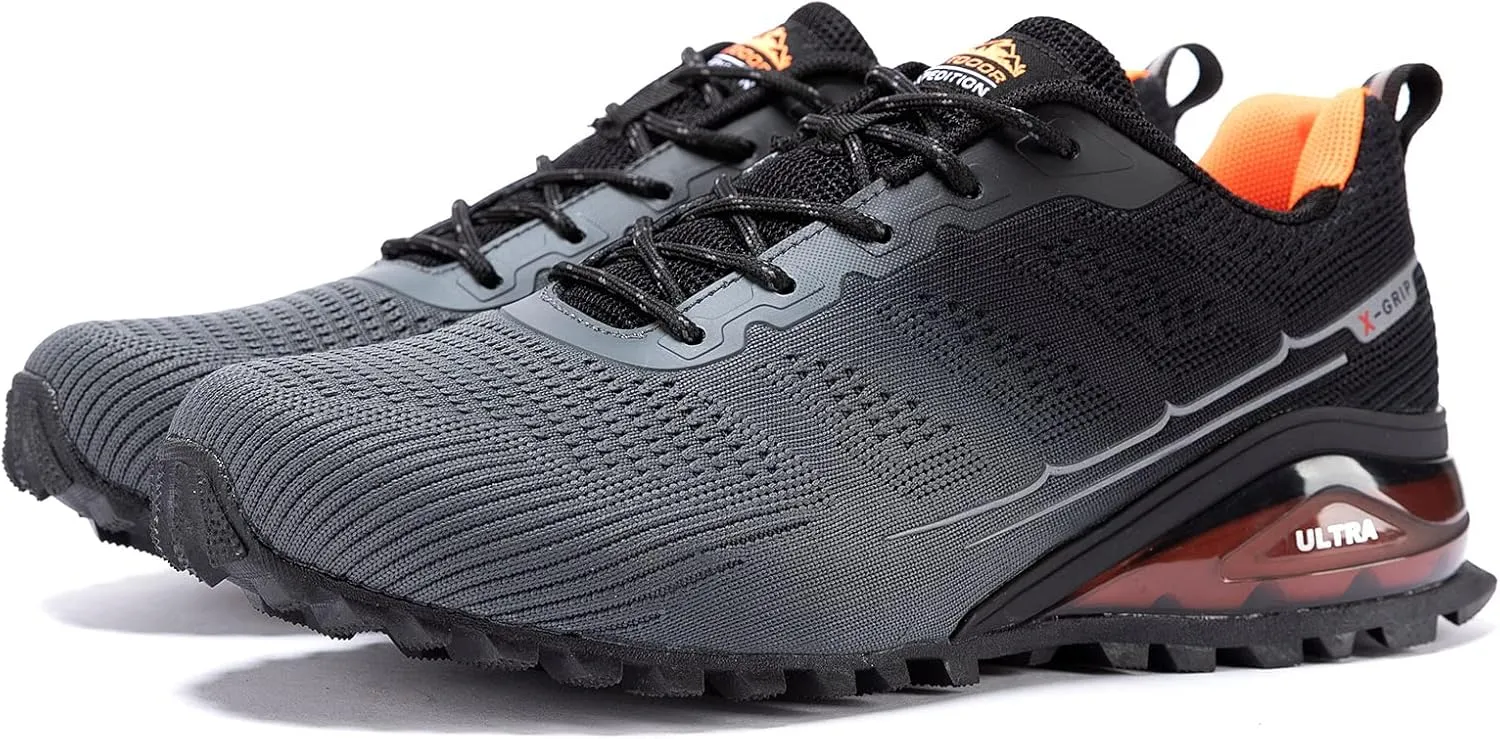 Men's Fashion Sneakers Lightweight Breathable Walking Shoes Tennis Cross Training Shoe Non Slip Trail Running Shoes