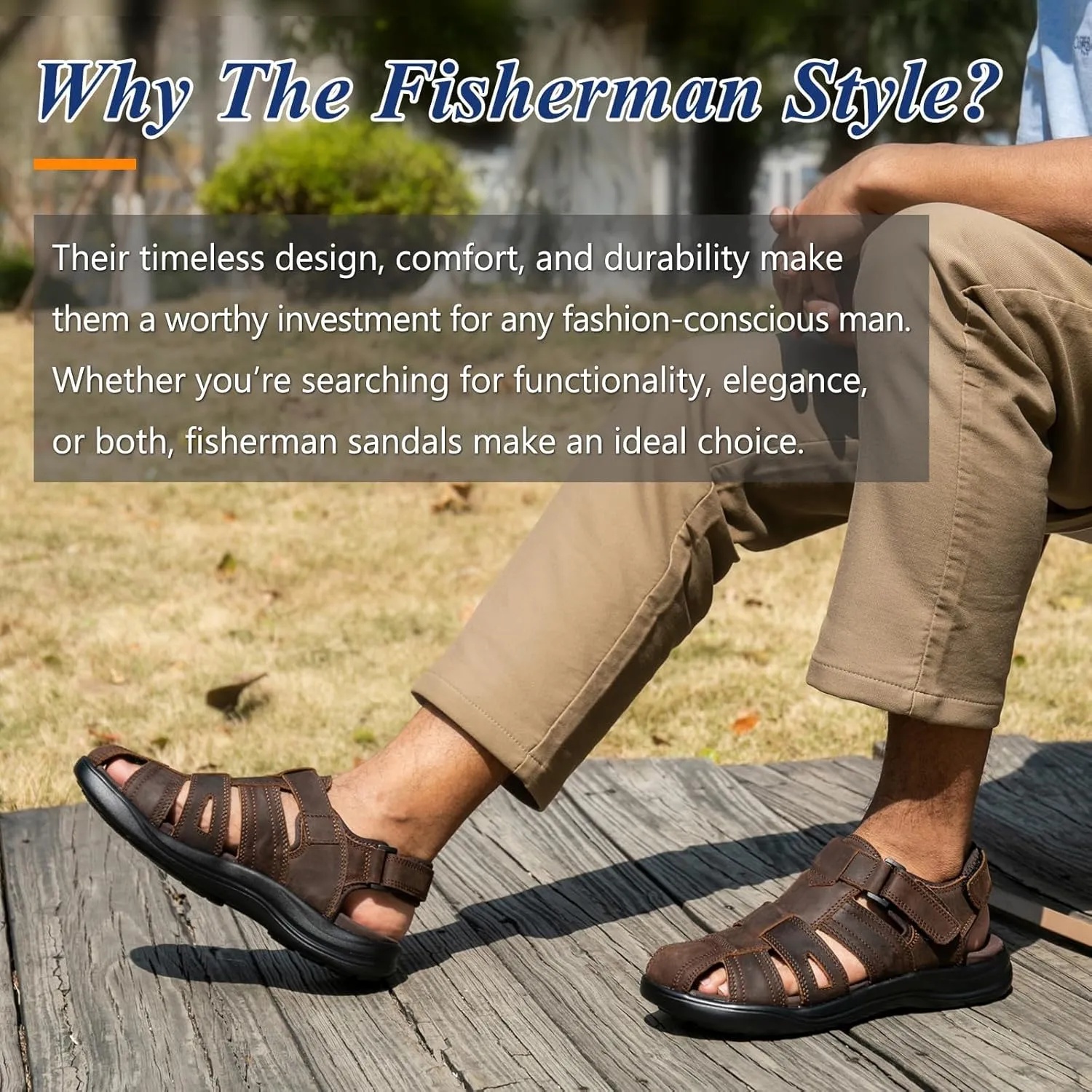 Mens Fisherman Leather Closed Toe Sandals Walking Dress Casual Sandalias Whith Memory Foam Summer Outdoor Athletic Adjustable Comfortable