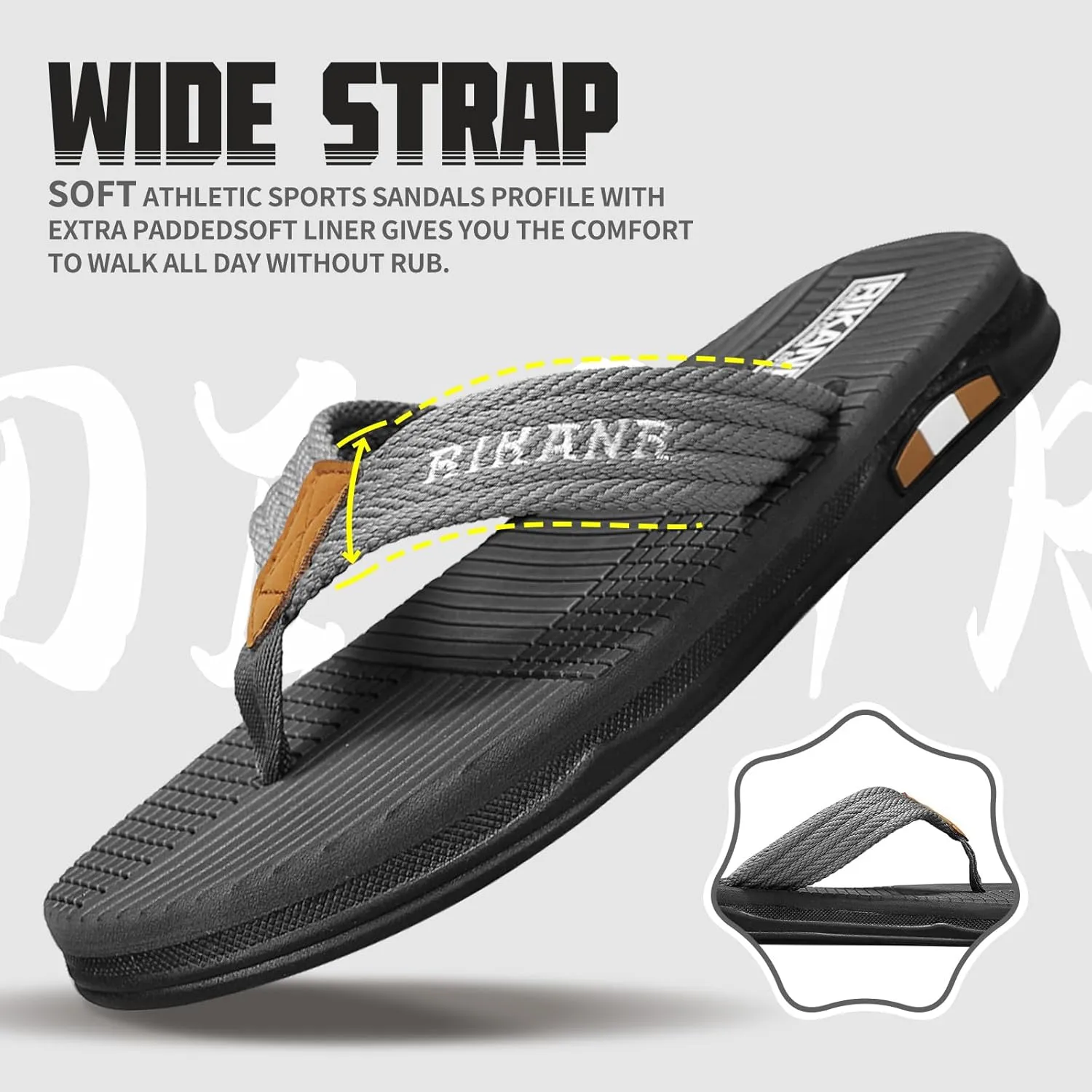 Men's Flip Flop Casual Comfortable Thong Sandals Summer Beach Lightweight Non-Slip Athletic Slide Sandals