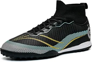 Men's High Top Soccer Students Grass Training Shoes Outdoor Turf Football Boots Wide Training Sneaker Soccer Cleats for Mens Womens Size 5.5-10