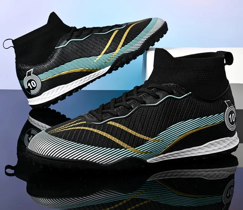 Men's High Top Soccer Students Grass Training Shoes Outdoor Turf Football Boots Wide Training Sneaker Soccer Cleats for Mens Womens Size 5.5-10