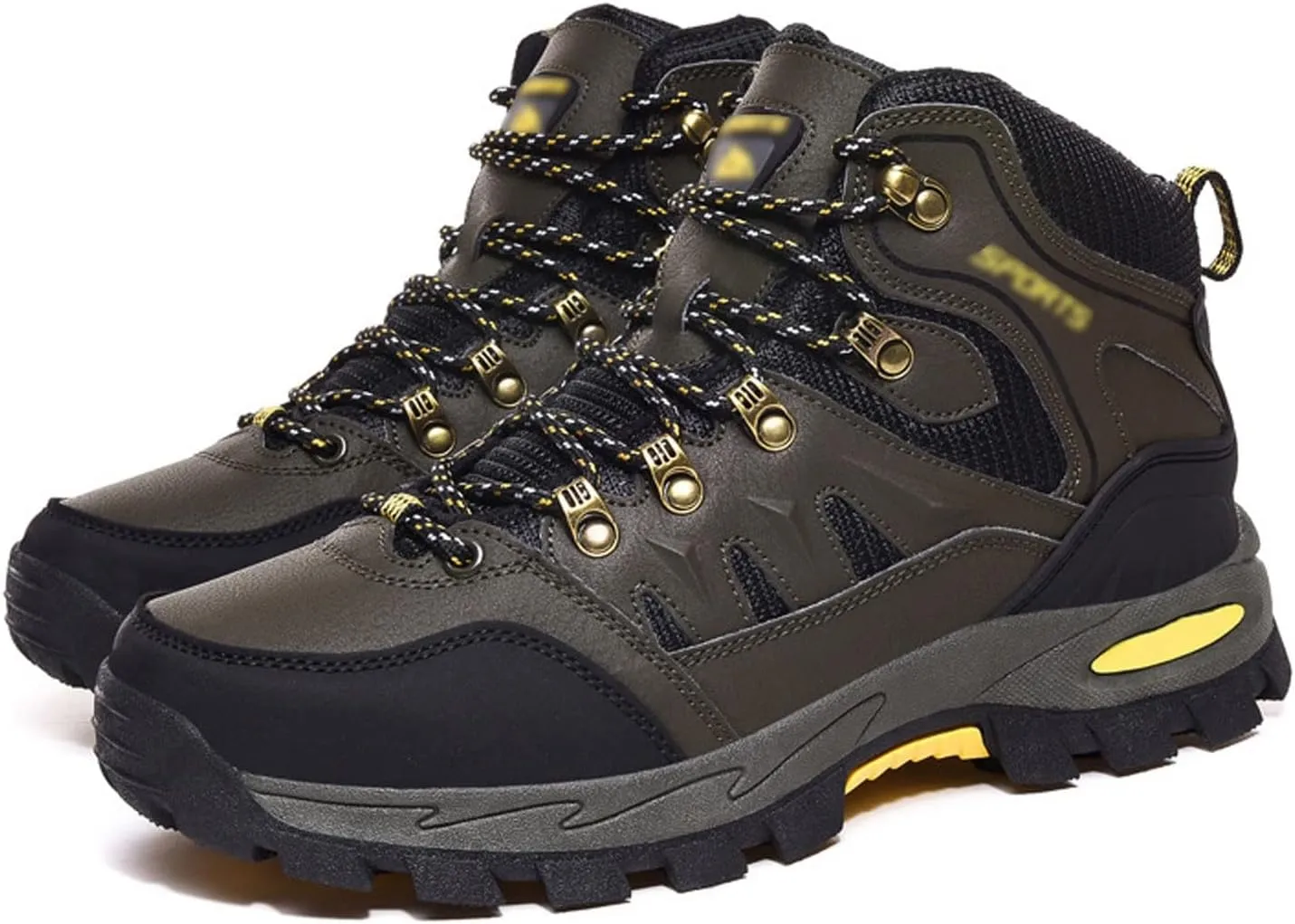 Men's Hiking Shoes, High Top, Outdoor, Camping, Open Air, Mountain Climbing, Hiking (Color : Army Green, Size : 9.5)