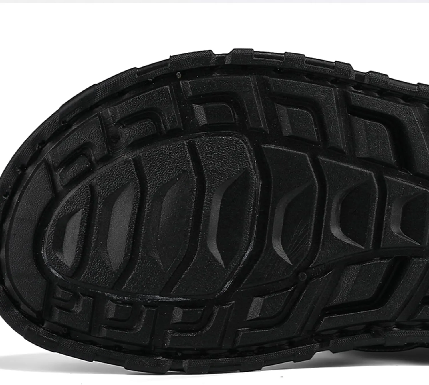 Men's Leather Sandals with Adjustable Strap Black Slip-On Beach Sandals Thong Open Toe Arch Support Non-Slip Soft Comfortable Slide Sandals