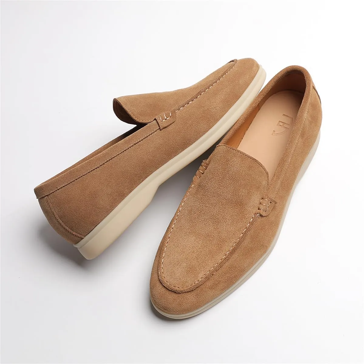 Men's Loafers & Slip-Ons - Genuine Leather Slip-On Loafers for Men | Comfortable Casual Shoes with Elastic