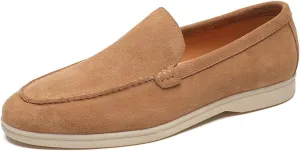 Men's Loafers & Slip-Ons - Genuine Leather Slip-On Loafers for Men | Comfortable Casual Shoes with Elastic