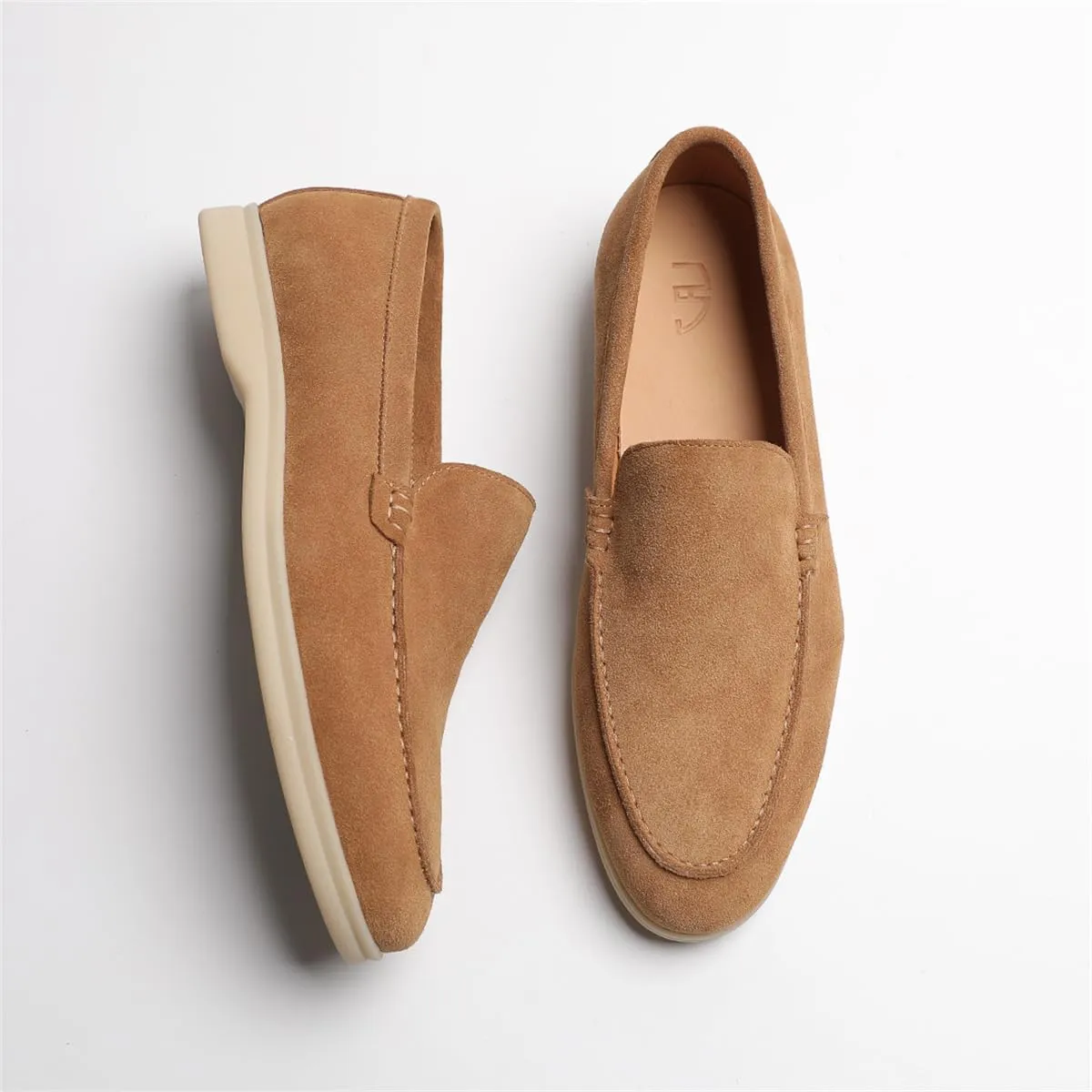 Men's Loafers & Slip-Ons - Genuine Leather Slip-On Loafers for Men | Comfortable Casual Shoes with Elastic