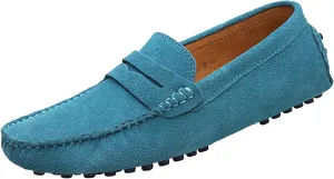 Men's Penny Loafers Moccasin Suede Leather Slip On Casual Dress Driving Shoes