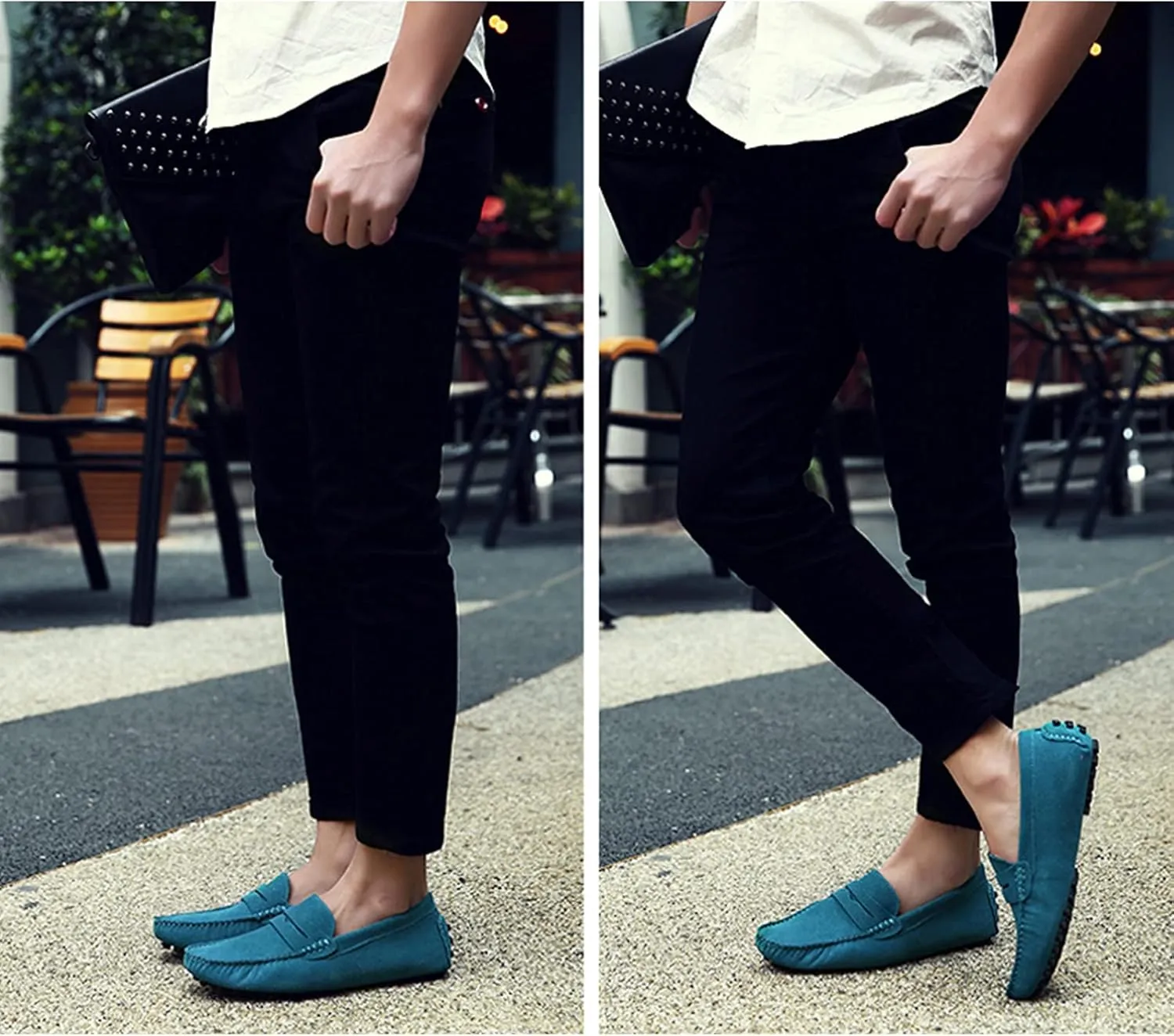 Men's Penny Loafers Moccasin Suede Leather Slip On Casual Dress Driving Shoes