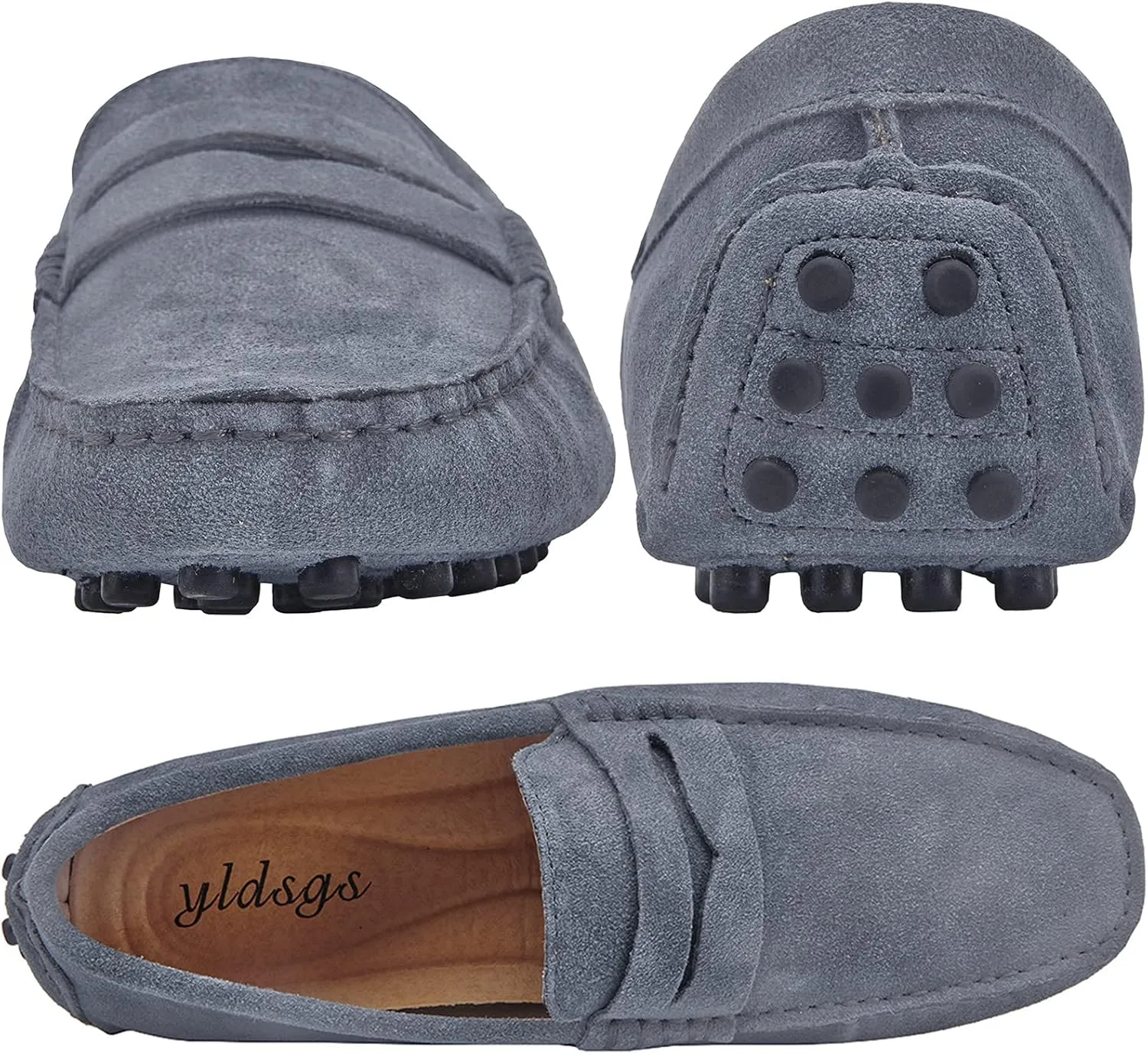 Men's Penny Loafers Moccasin Suede Leather Slip On Casual Dress Driving Shoes