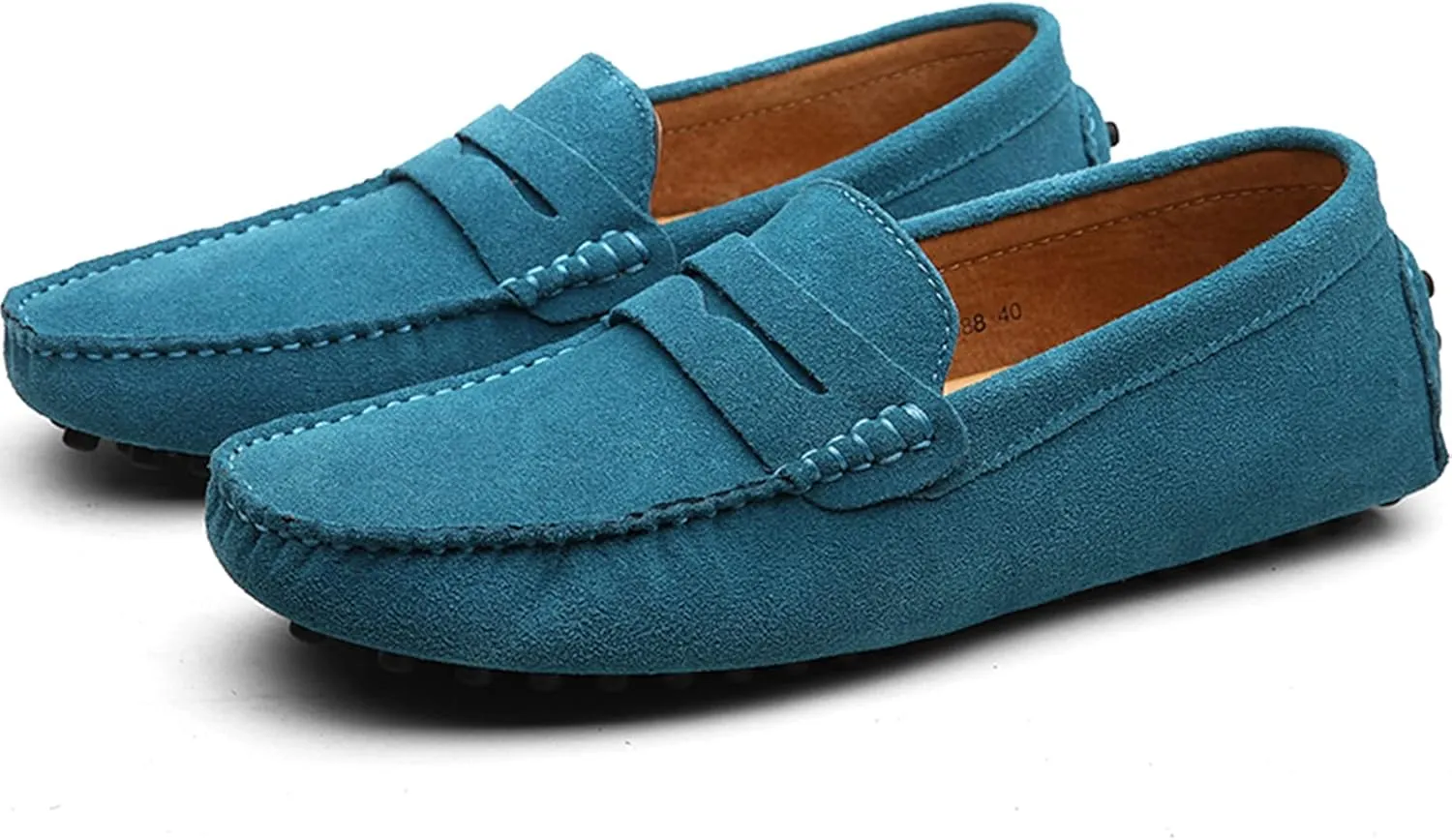 Men's Penny Loafers Moccasin Suede Leather Slip On Casual Dress Driving Shoes