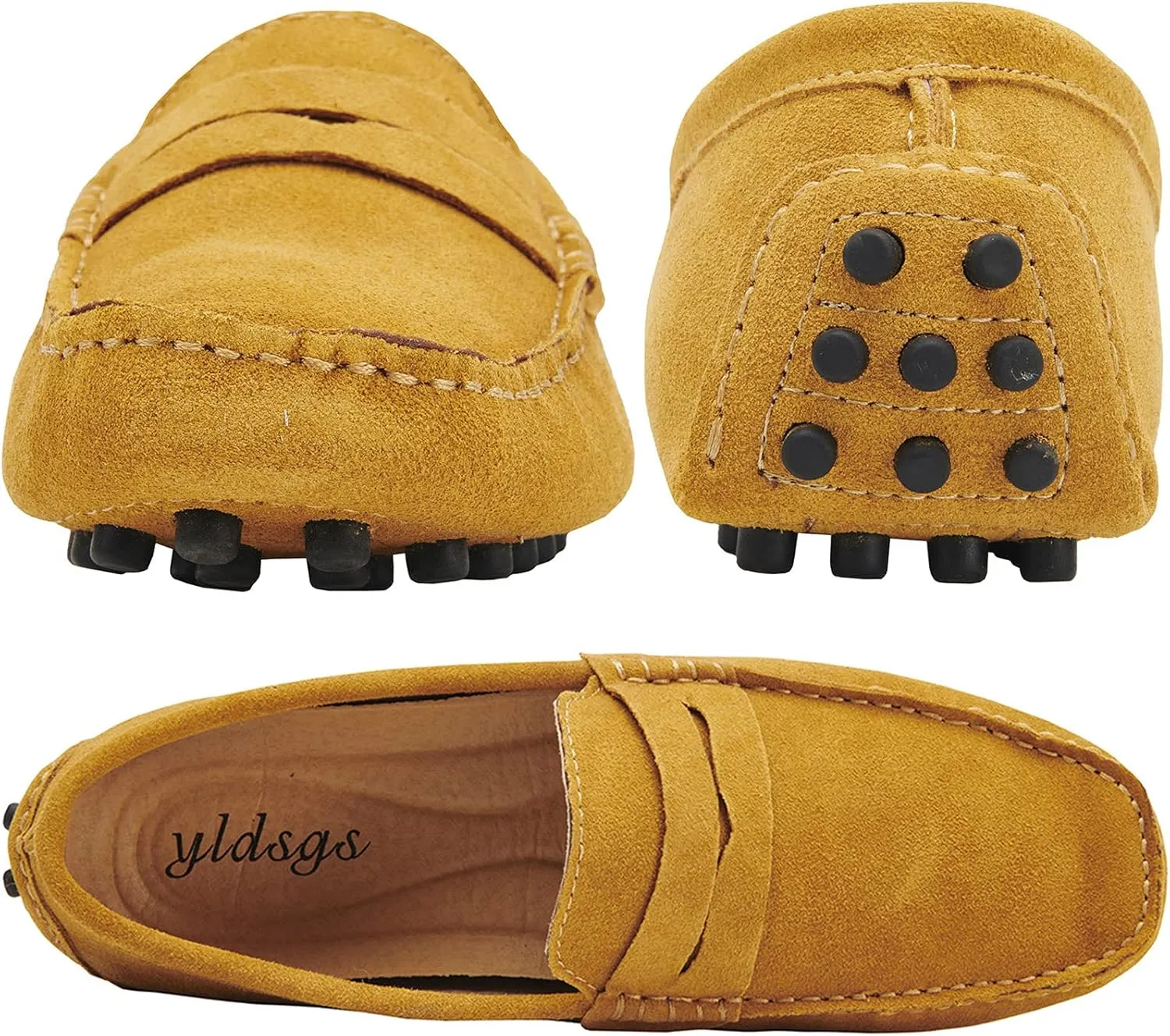 Men's Penny Loafers Moccasin Suede Leather Slip On Casual Dress Driving Shoes
