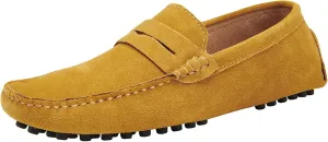 Men's Penny Loafers Moccasin Suede Leather Slip On Casual Dress Driving Shoes