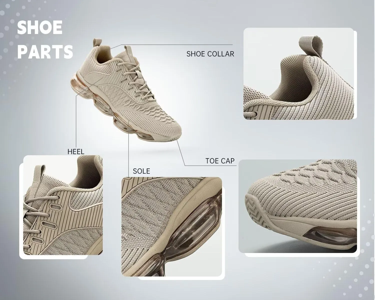 Mens Running Shoes Air Low Top Comfort Walking Lace Up Sneakers Breathable Fashion Tennis Sport Gym Fitness Cross Trainers