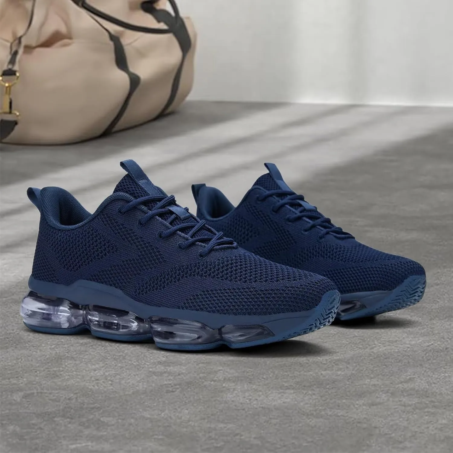 Mens Running Shoes Air Low Top Comfort Walking Lace Up Sneakers Breathable Fashion Tennis Sport Gym Fitness Cross Trainers
