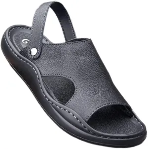 Men's Sandals Fashion Leather Men Beach Shoes Outdoor Casual Lightweight Sandal Slippers(D,38 Code)