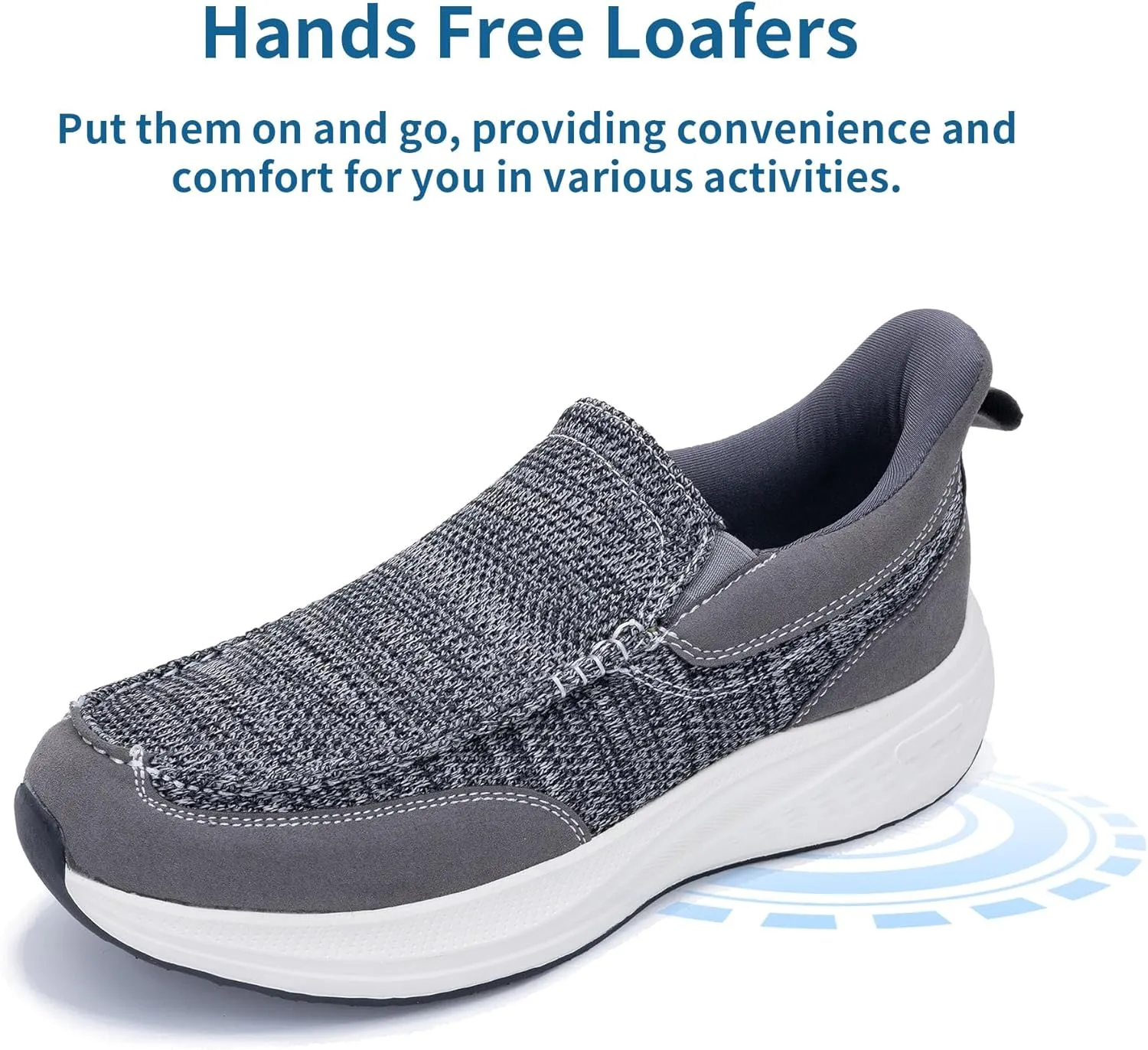 Mens Slip On Shoes Casual Comfortable Loafers Arch Support Sneakers Lightweight Platform Canvas Boat Walking Shoes