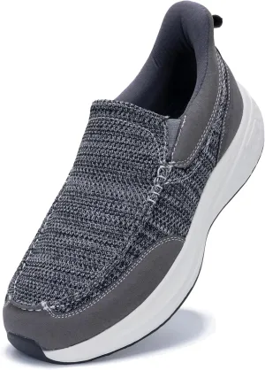 Mens Slip On Shoes Casual Comfortable Loafers Arch Support Sneakers Lightweight Platform Canvas Boat Walking Shoes