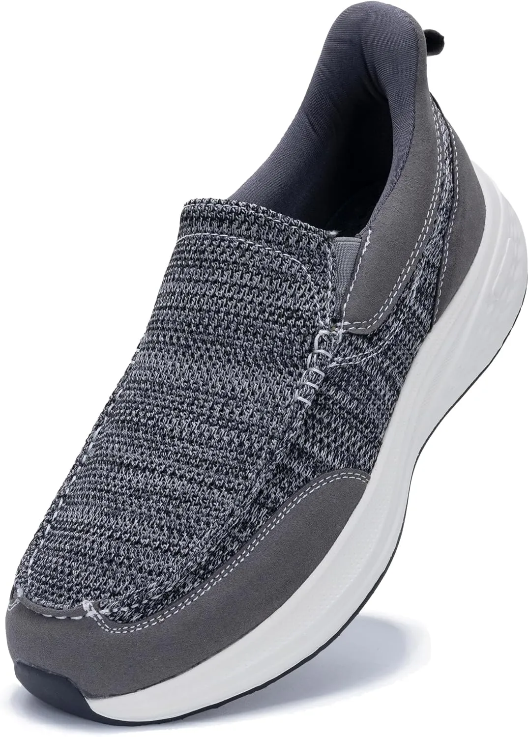 Mens Slip On Shoes Casual Comfortable Loafers Arch Support Sneakers Lightweight Platform Canvas Boat Walking Shoes