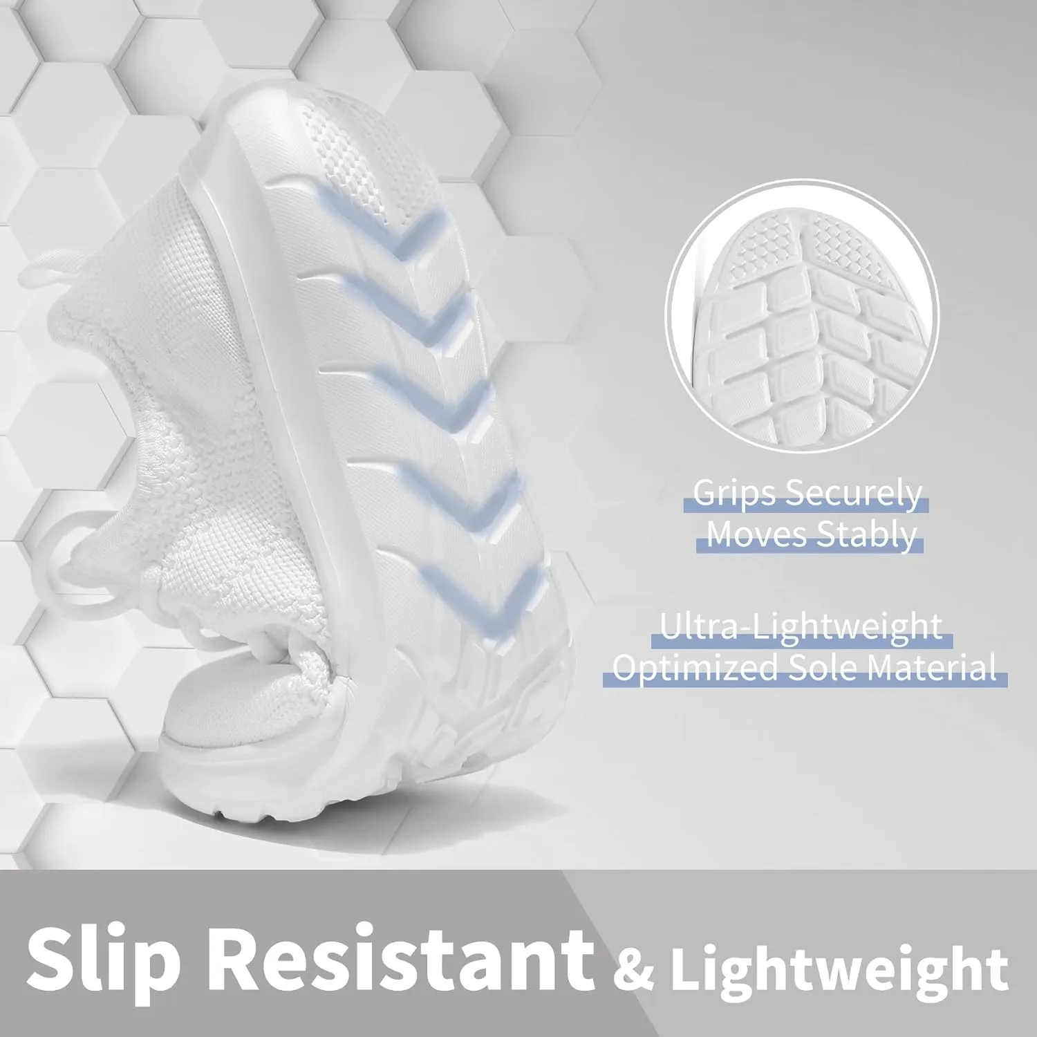 Men's Slip On Walking Shoes Non Slip Running Tennis Shoes Lightweight Breathable Athletic Gym Workout Cross Training Sneakers