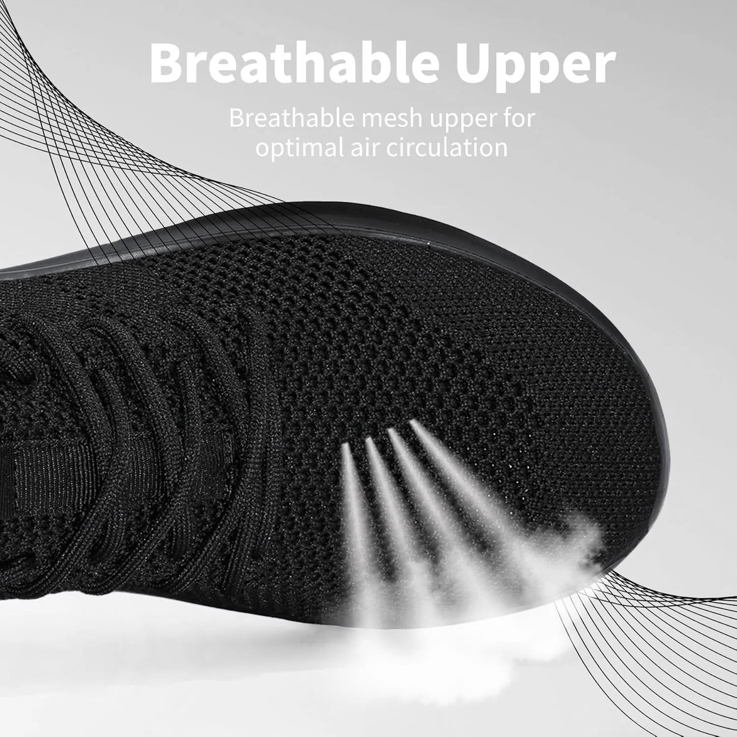 Men's Slip On Walking Shoes Non Slip Running Tennis Shoes Lightweight Breathable Athletic Gym Workout Cross Training Sneakers