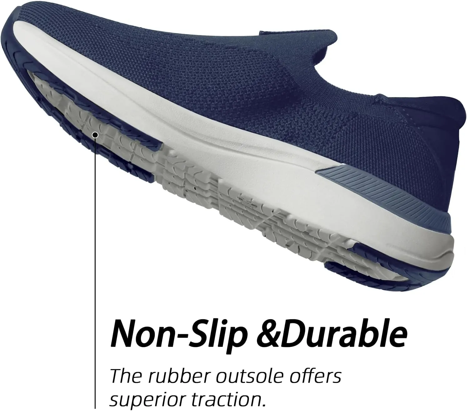 Mens Slip On Walking Shoes Running Tennis Shoes for Athletic Workout Gym Casual Non Slip Training Sneakers Breathable Knit Upper Indoor Outdoor
