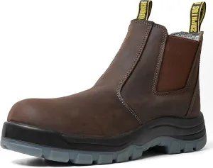 Men's Slip On Work boots for Men, Soft/Composite Toe Slip Resistant Waterproof Puncture-proof Mens Work Boots