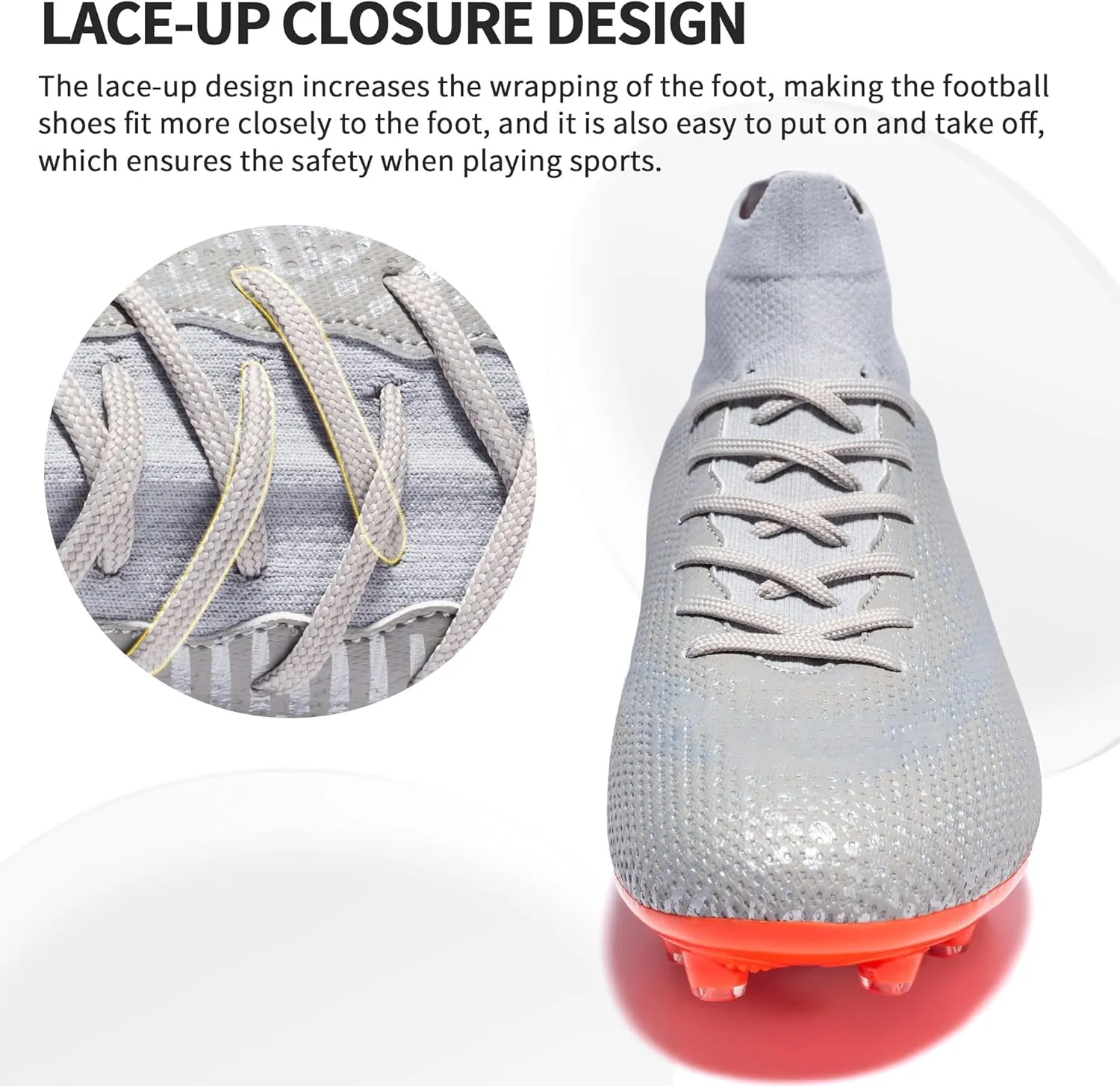 Mens Soccer Cleats Outdoor Lightweight High-Top Training Boots Ground Athletic Football Boots Soccer Shoes for Men/Women