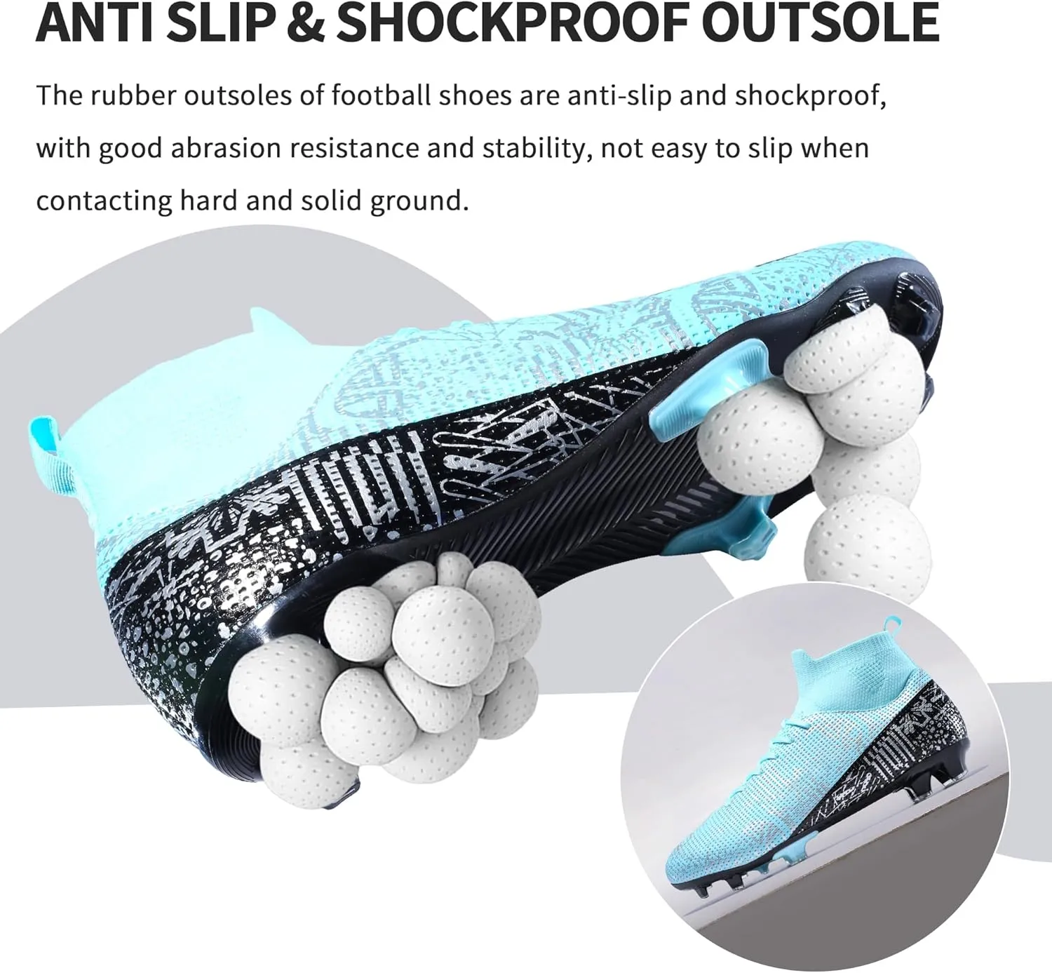 Mens Soccer Cleats Outdoor Lightweight High-Top Training Boots Ground Athletic Football Boots Soccer Shoes for Men/Women