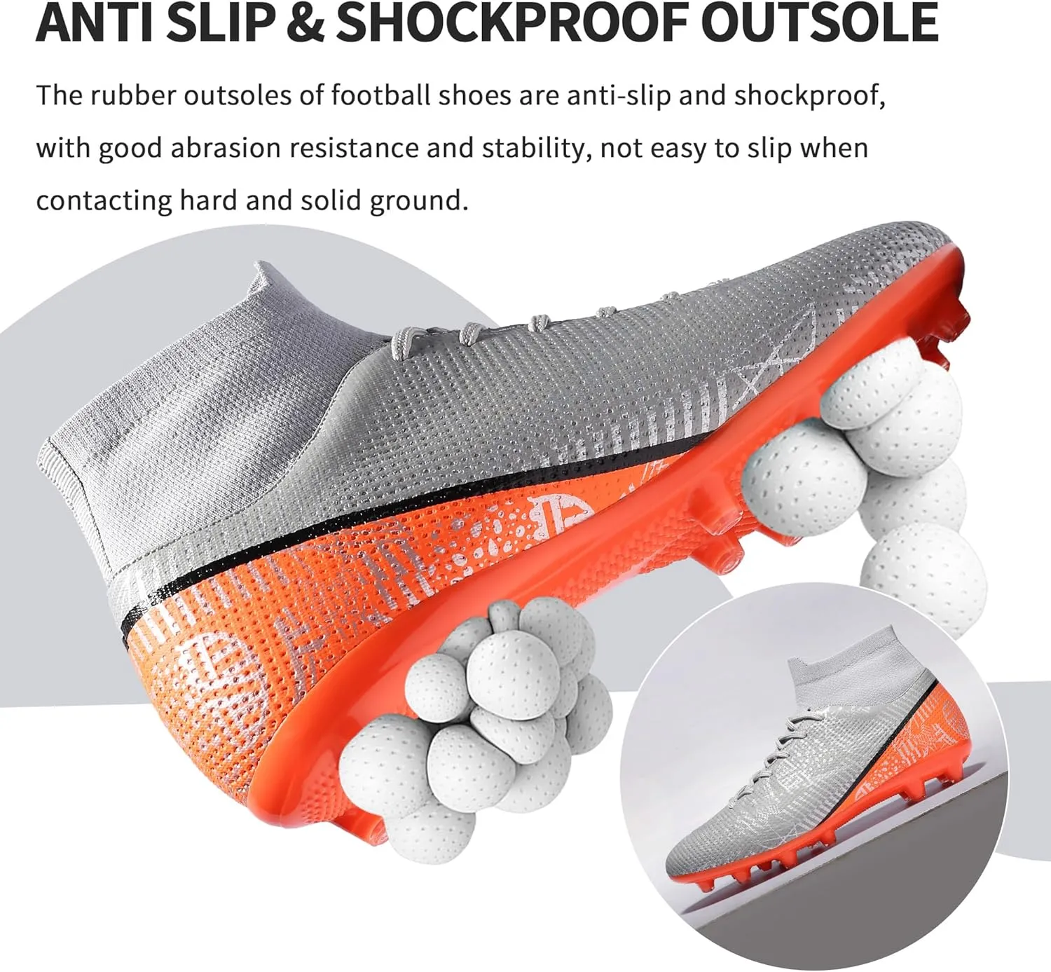 Mens Soccer Cleats Outdoor Lightweight High-Top Training Boots Ground Athletic Football Boots Soccer Shoes for Men/Women