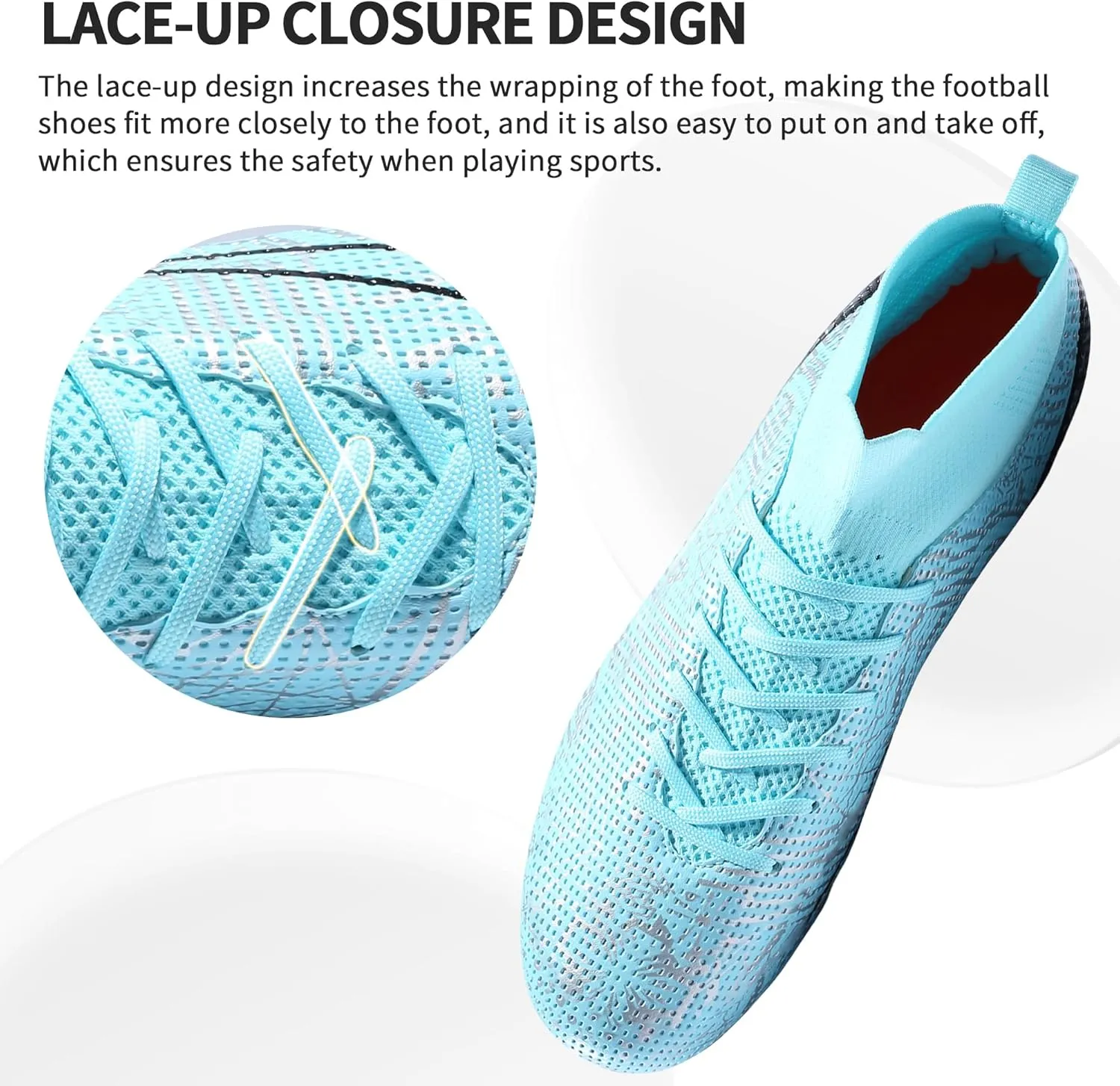 Mens Soccer Cleats Outdoor Lightweight High-Top Training Boots Ground Athletic Football Boots Soccer Shoes for Men/Women