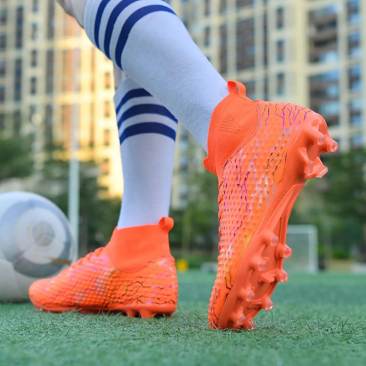 Men's Soccer Cleats Turf AG Shoes Boys Indoor Outdoor Footall Sneaker Youth Ankle Boots for Kids
