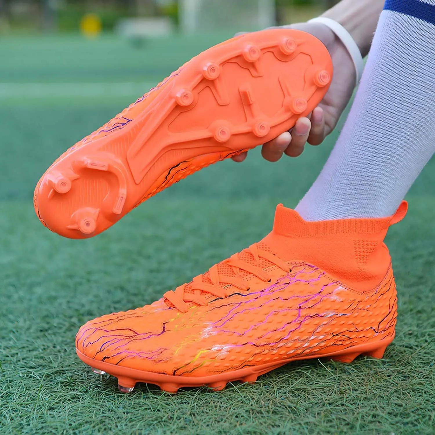 Men's Soccer Cleats Turf AG Shoes Boys Indoor Outdoor Footall Sneaker Youth Ankle Boots for Kids