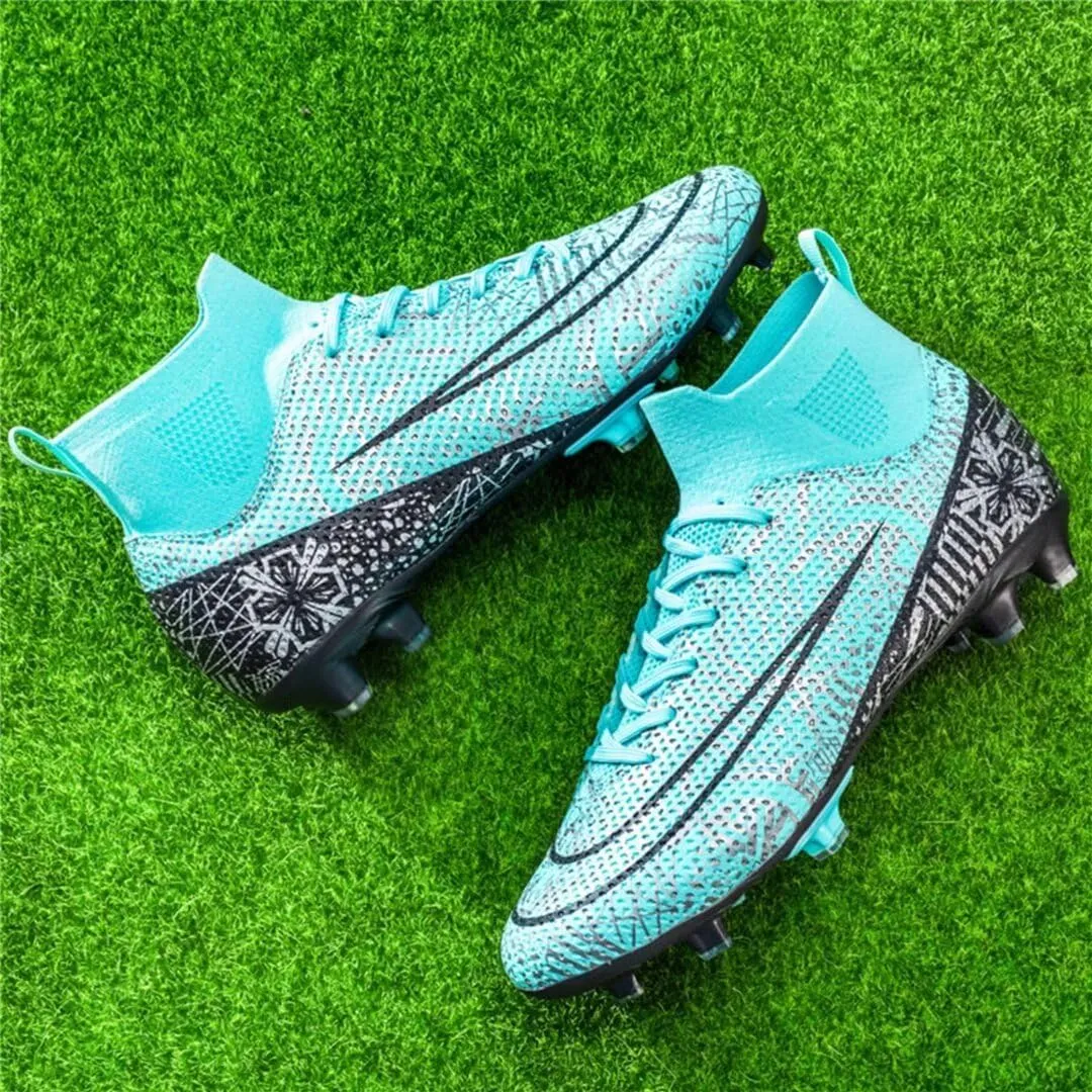 Mens Soccer Cleats Womens Football Boots Youth High-Top Outdoor Indoor Turf Soccer Shoes for Big Boys Girls