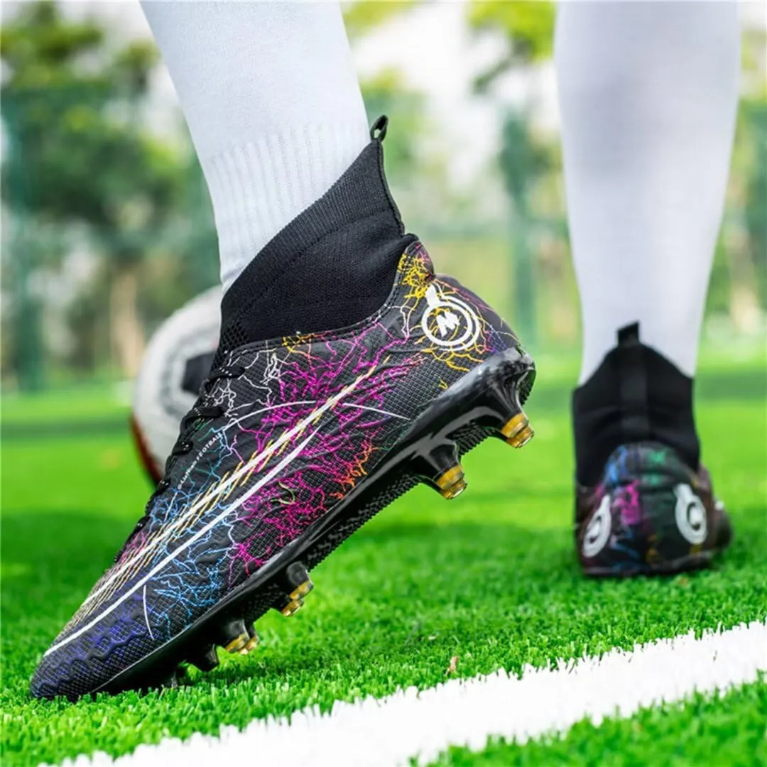 Mens Soccer Cleats Womens Football Boots Youth High-Top Outdoor Indoor Turf Soccer Shoes for Big Boys Girls