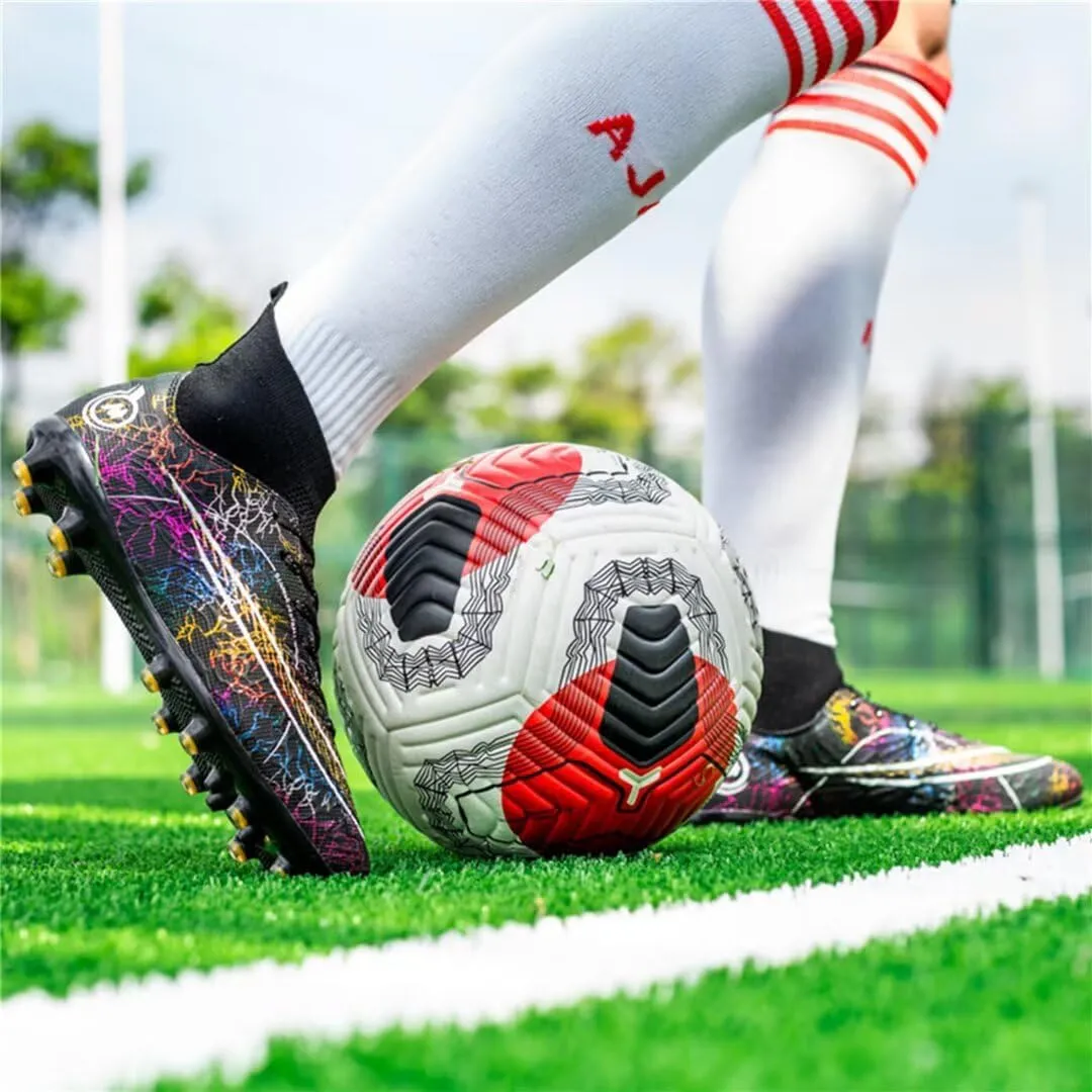 Mens Soccer Cleats Womens Football Boots Youth High-Top Outdoor Indoor Turf Soccer Shoes for Big Boys Girls