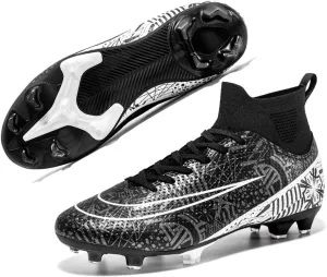 Mens Soccer Cleats Womens Football Boots Youth High-Top Outdoor Indoor Turf Soccer Shoes for Big Boys Girls