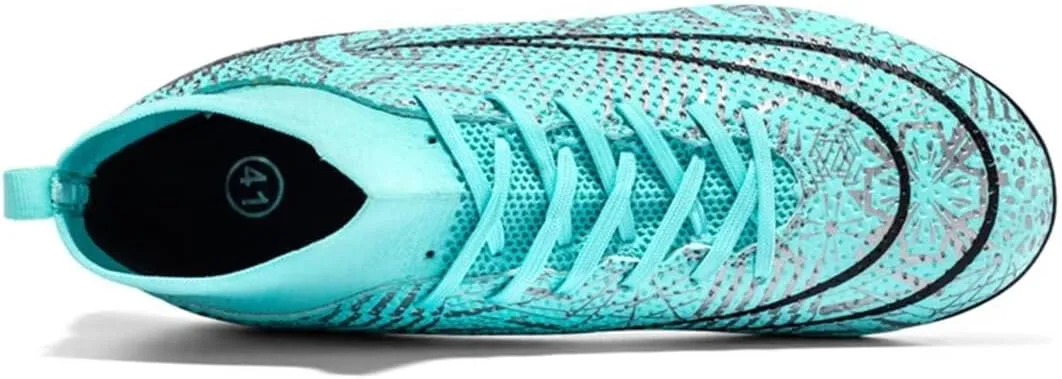Mens Soccer Cleats Womens Football Boots Youth High-Top Outdoor Indoor Turf Soccer Shoes for Big Boys Girls
