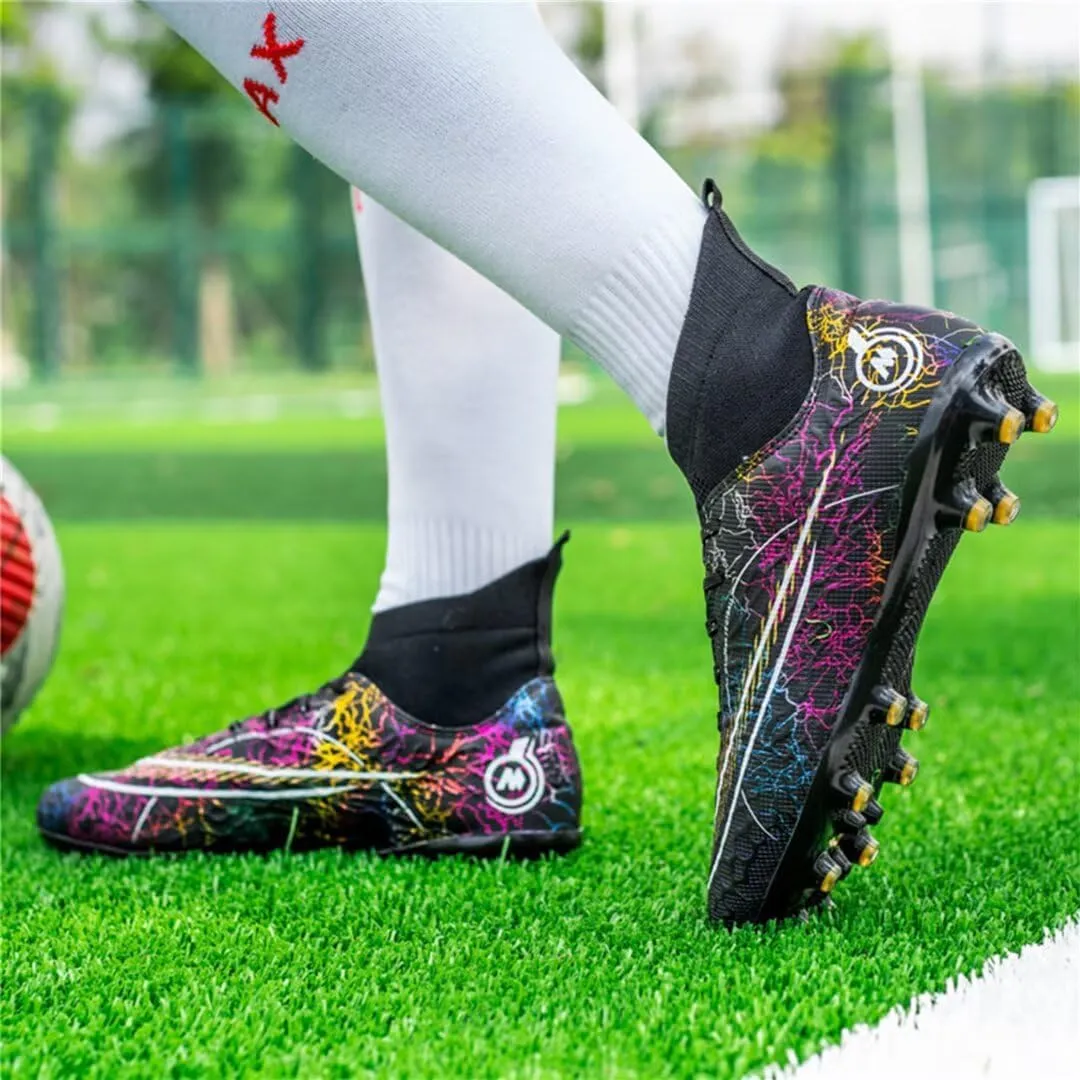 Mens Soccer Cleats Womens Football Boots Youth High-Top Outdoor Indoor Turf Soccer Shoes for Big Boys Girls