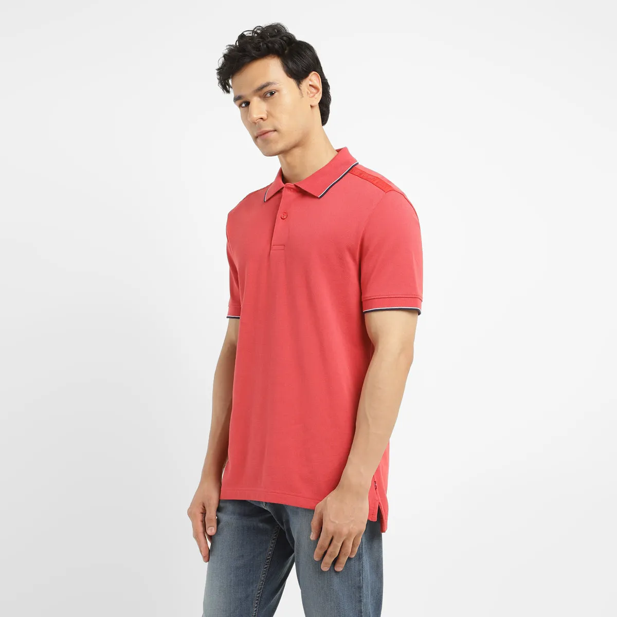 Men's Solid Slim Fit Polo T-shirt