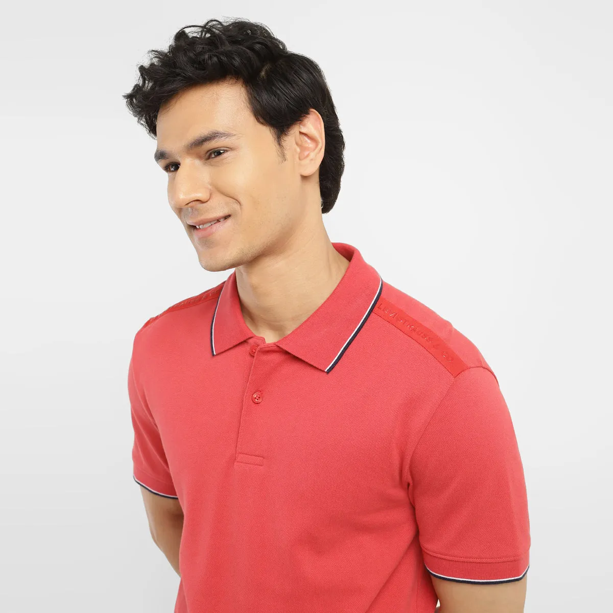 Men's Solid Slim Fit Polo T-shirt